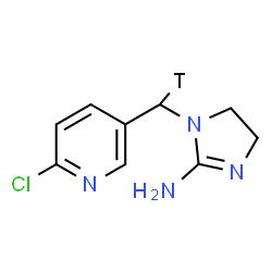 ChemSpider 2D Image | 1-[(6-Chloro-3-pyridinyl)(~3~H_1_)methyl]-4,5-dihydro-1H-imidazol-2-amine | C9H10TClN4