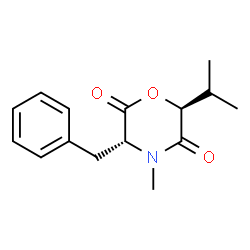 ChemSpider 2D Image | (3R,6S)-3-Benzyl-6-isopropyl-4-methyl-2,5-morpholinedione | C15H19NO3