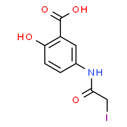 ChemSpider 2D Image | 2-Hydroxy-5-[(iodoacetyl)amino]benzoic acid | C9H8INO4