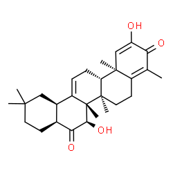 ChemSpider 2D Image | (6aR,6bS,7R,8aS,12aR,14aS,14bS)-2,7-Dihydroxy-4,6a,6b,11,11,14b-hexamethyl-6,6a,6b,8a,9,10,11,12,12a,14,14a,14b-dodecahydro-3,8(5H,7H)-picenedione | C28H38O4