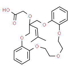 ChemSpider 2D Image | {[18-(2-Methyl-1-propen-1-yl)-6,7,9,10,18,19-hexahydro-17H-dibenzo[b,k][1,4,7,10,13]pentaoxacyclohexadecin-18-yl]oxy}acetic acid | C25H30O8
