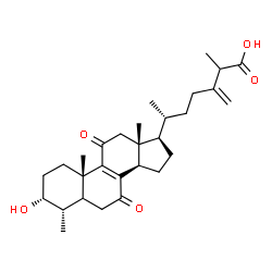 ChemSpider 2D Image | (3alpha,4alpha)-3-Hydroxy-4-methyl-7,11-dioxoergosta-8,24(28)-dien-26-oic acid | C29H42O5