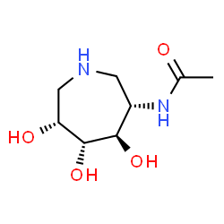 ChemSpider 2D Image | N-[(3S,4R,5R,6R)-4,5,6-Trihydroxy-3-azepanyl]acetamide | C8H16N2O4