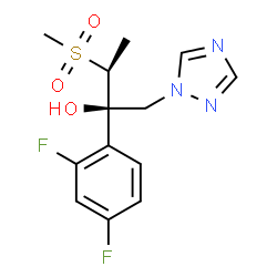 ChemSpider 2D Image | (2R,3S)-2-(2,4-Difluorophenyl)-3-(methylsulfonyl)-1-(1H-1,2,4-triazol-1-yl)-2-butanol | C13H15F2N3O3S