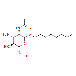 ChemSpider 2D Image | Octyl 2-acetamido-3-amino-2,3-dideoxy-beta-D-glucopyranoside | C16H32N2O5