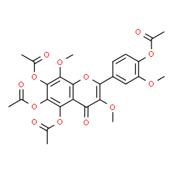 ChemSpider 2D Image | 2-(4-Acetoxy-3-methoxyphenyl)-3,8-dimethoxy-4-oxo-4H-chromene-5,6,7-triyl triacetate | C26H24O13