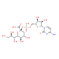 ChemSpider 2D Image | CMP-3-deoxy-D-glycero-beta-D-galacto-nonulosonic acid | C18H28N3O16P