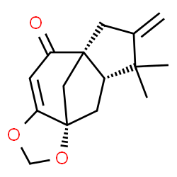 ChemSpider 2D Image | (1R,8S,10S)-11,11-Dimethyl-12-methylene-5,7-dioxatetracyclo[6.5.1.0~1,10~.0~4,8~]tetradec-3-en-2-one | C15H18O3