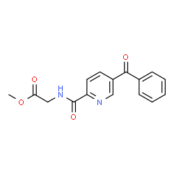 ChemSpider 2D Image | Methyl N-[(5-benzoyl-2-pyridinyl)carbonyl]glycinate | C16H14N2O4