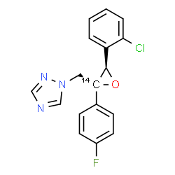 ChemSpider 2D Image | 1-{[(2S,3R)-3-(2-Chlorophenyl)-2-(4-fluorophenyl)(2-~14~C)-2-oxiranyl]methyl}-1H-1,2,4-triazole | C1614CH13ClFN3O