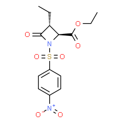 ChemSpider 2D Image | Ethyl (2S,3R)-3-ethyl-1-[(4-nitrophenyl)sulfonyl]-4-oxo-2-azetidinecarboxylate | C14H16N2O7S