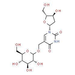 ChemSpider 2D Image | 2'-Deoxy-5-[(D-glucopyranosyloxy)methyl]uridine | C16H24N2O11