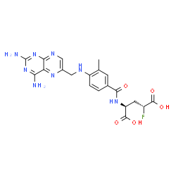 ChemSpider 2D Image | (4S)-N-(4-{[(2,4-Diamino-6-pteridinyl)methyl]amino}-3-methylbenzoyl)-4-fluoro-L-glutamic acid | C20H21FN8O5