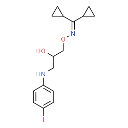 ChemSpider 2D Image | 1-{[(Dicyclopropylmethylene)amino]oxy}-3-[(4-iodophenyl)amino]-2-propanol | C16H21IN2O2