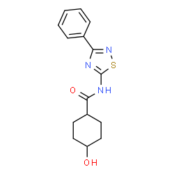 ChemSpider 2D Image | 4-Hydroxy-N-(3-phenyl-1,2,4-thiadiazol-5-yl)cyclohexanecarboxamide | C15H17N3O2S