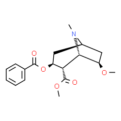 ChemSpider 2D Image | Methyl (1S,2S,3S,5R,7R)-3-(benzoyloxy)-7-methoxy-8-methyl-8-azabicyclo[3.2.1]octane-2-carboxylate | C18H23NO5