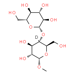 ChemSpider 2D Image | Methyl 4-O-beta-D-glucopyranosyl-alpha-D-(C~4~-~2~H)glucopyranoside | C13H23DO11