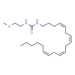 ChemSpider 2D Image | 1-(2-Methoxyethyl)-3-[(4Z,7Z,10Z,13Z)-4,7,10,13-nonadecatetraen-1-yl]urea | C23H40N2O2