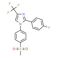 ChemSpider 2D Image | 2-(4-Fluorophenyl)-1-[4-(methylsulfonyl)phenyl]-4-(trifluoromethyl)-1H-imidazole | C17H12F4N2O2S
