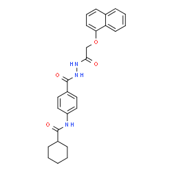 ChemSpider 2D Image | N-[4-({2-[(1-Naphthyloxy)acetyl]hydrazino}carbonyl)phenyl]cyclohexanecarboxamide | C26H27N3O4