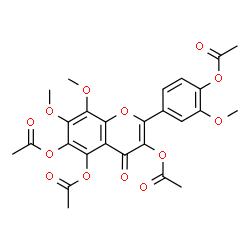 ChemSpider 2D Image | 2-(4-Acetoxy-3-methoxyphenyl)-7,8-dimethoxy-4-oxo-4H-chromene-3,5,6-triyl triacetate | C26H24O13