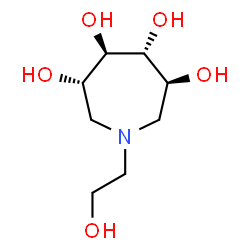 ChemSpider 2D Image | (3S,4R,5R,6S)-1-(2-Hydroxyethyl)-3,4,5,6-azepanetetrol | C8H17NO5
