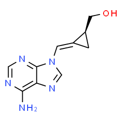 ChemSpider 2D Image | {(1S,2E)-2-[(6-Amino-9H-purin-9-yl)methylene]cyclopropyl}methanol | C10H11N5O