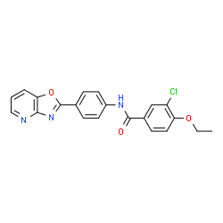 ChemSpider 2D Image | 3-Chloro-4-ethoxy-N-[4-([1,3]oxazolo[4,5-b]pyridin-2-yl)phenyl]benzamide | C21H16ClN3O3
