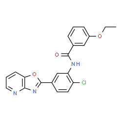 ChemSpider 2D Image | N-[2-Chloro-5-([1,3]oxazolo[4,5-b]pyridin-2-yl)phenyl]-3-ethoxybenzamide | C21H16ClN3O3