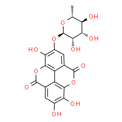 ChemSpider 2D Image | 3,7,8-Trihydroxy-5,10-dioxo-5,10-dihydrochromeno[5,4,3-cde]chromen-2-yl 6-deoxy-alpha-D-mannopyranoside | C20H16O12