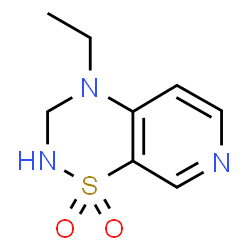 ChemSpider 2D Image | 4-Ethyl-3,4-dihydro-2H-pyrido[4,3-e][1,2,4]thiadiazine 1,1-dioxide | C8H11N3O2S