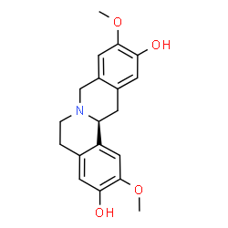 ChemSpider 2D Image | (13aS)-2,10-Dimethoxy-5,8,13,13a-tetrahydro-6H-isoquinolino[3,2-a]isoquinoline-3,11-diol | C19H21NO4