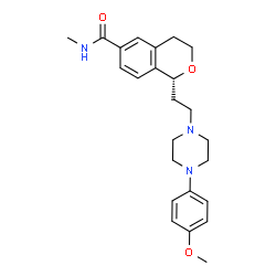 ChemSpider 2D Image | (1R)-1-{2-[4-(4-Methoxyphenyl)-1-piperazinyl]ethyl}-N-methyl-3,4-dihydro-1H-isochromene-6-carboxamide | C24H31N3O3