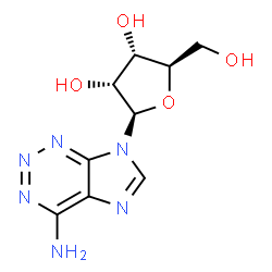ChemSpider 2D Image | 7-(beta-D-Ribofuranosyl)-7H-imidazo[4,5-d][1,2,3]triazin-4-amine | C9H12N6O4