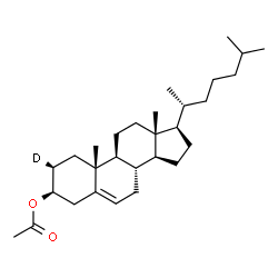 ChemSpider 2D Image | (2S,3alpha)-(2-~2~H_1_)Cholest-5-en-3-yl acetate | C29H47DO2