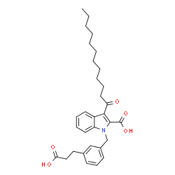 ChemSpider 2D Image | 1-[3-(2-Carboxyethyl)benzyl]-3-dodecanoyl-1H-indole-2-carboxylic acid | C31H39NO5