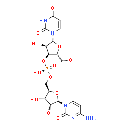 ChemSpider 2D Image | [(2R,3S,4R,5R)-5-(4-Amino-2-oxo-1(2H)-pyrimidinyl)-3,4-dihydroxytetrahydro-2-furanyl]methyl (2R,3S,4R,5R)-5-(2,4-dioxo-3,4-dihydro-1(2H)-pyrimidinyl)-4-hydroxy-2-(hydroxymethyl)tetrahydro-3-furanyl hy
drogen (R)-phosphate | C18H24N5O13P