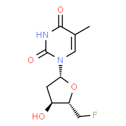 ChemSpider 2D Image | 5'-Deoxy-5'-fluorothymidine | C10H13FN2O4