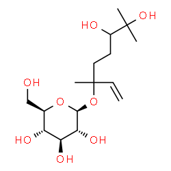 ChemSpider 2D Image | 6,7-Dihydroxy-3,7-dimethyl-1-octen-3-yl beta-D-glucopyranoside | C16H30O8