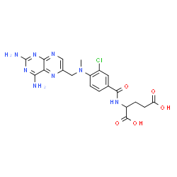 ChemSpider 2D Image | N-(3-Chloro-4-{[(2,4-diamino-6-pteridinyl)methyl](methyl)amino}benzoyl)glutamic acid | C20H21ClN8O5
