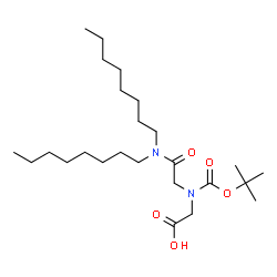 ChemSpider 2D Image | ([2-(Dioctylamino)-2-oxoethyl]{[(2-methyl-2-propanyl)oxy]carbonyl}amino)acetic acid | C25H48N2O5