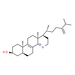 ChemSpider 2D Image | (1R,6aS,8S,10aR,12aS)-10a,12a-Dimethyl-1-[(2R)-6-methyl-5-methylene-2-heptanyl]-1,2,3,5,6,6a,7,8,9,10,10a,11,12,12a-tetradecahydronaphtho[1,2-h]quinolin-8-ol | C28H45NO