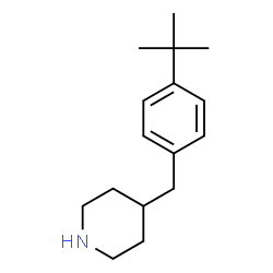 ChemSpider 2D Image | 4-[4-(2-Methyl-2-propanyl)benzyl]piperidine | C16H25N