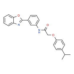 ChemSpider 2D Image | N-[3-(1,3-Benzoxazol-2-yl)phenyl]-2-(4-isopropylphenoxy)acetamide | C24H22N2O3