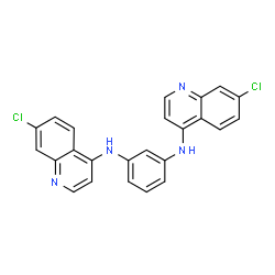 ChemSpider 2D Image | N,N'-Bis(7-chloro-4-quinolinyl)-1,3-benzenediamine | C24H16Cl2N4