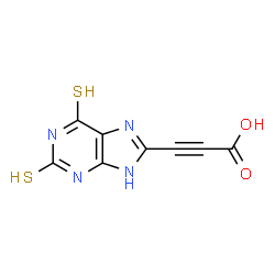 ChemSpider 2D Image | 3-(2,6-Disulfanyl-9H-purin-8-yl)-2-propynoic acid | C8H4N4O2S2