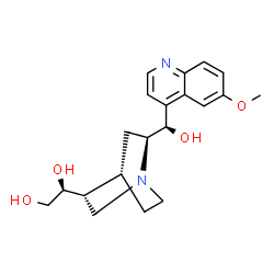 ChemSpider 2D Image | (8alpha,9R,10S)-6'-Methoxy-10,11-dihydrocinchonan-9,10,11-triol | C20H26N2O4