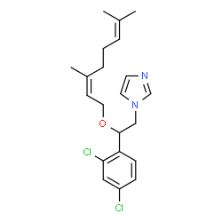 ChemSpider 2D Image | 1-[2-(2,4-Dichlorophenyl)-2-{[(2Z)-3,7-dimethyl-2,6-octadien-1-yl]oxy}ethyl]-1H-imidazole | C21H26Cl2N2O