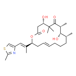 ChemSpider 2D Image | (4S,7R,8S,9R,13E,16S)-4,8-Dihydroxy-5,5,7,9-tetramethyl-16-[(1E)-1-(2-methyl-1,3-thiazol-4-yl)-1-propen-2-yl]oxacyclohexadec-13-ene-2,6-dione | C26H39NO5S