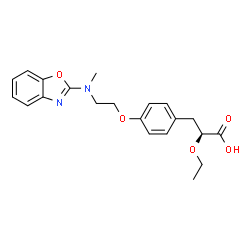 ChemSpider 2D Image | (2S)-3-(4-{2-[1,3-Benzoxazol-2-yl(methyl)amino]ethoxy}phenyl)-2-ethoxypropanoic acid | C21H24N2O5